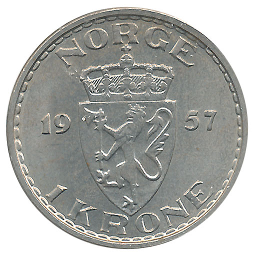 1 krone 1957, kv. 0/01 | Skanfil